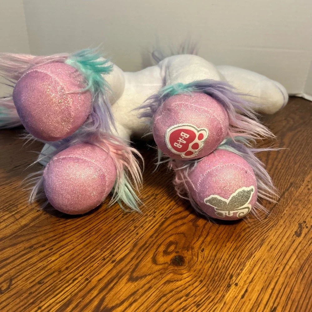 Build-A-Bear‎ Workshop White Unicorn Plush Rainbow Mane Sparkle Horn 028275 16in